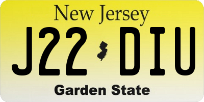 NJ license plate J22DIU
