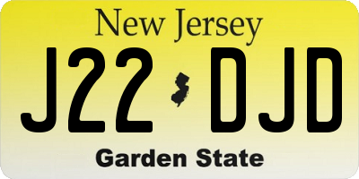 NJ license plate J22DJD