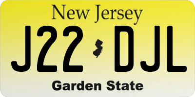 NJ license plate J22DJL