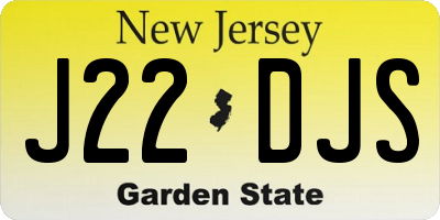 NJ license plate J22DJS