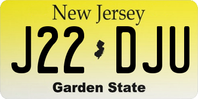 NJ license plate J22DJU