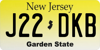 NJ license plate J22DKB