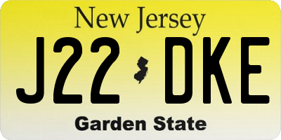 NJ license plate J22DKE