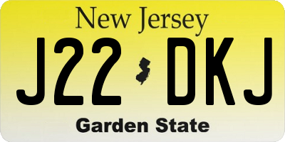 NJ license plate J22DKJ