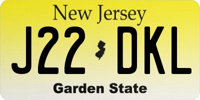 NJ license plate J22DKL