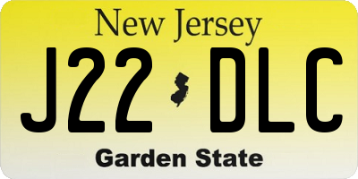 NJ license plate J22DLC
