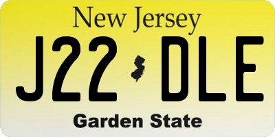 NJ license plate J22DLE
