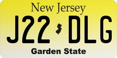 NJ license plate J22DLG