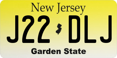 NJ license plate J22DLJ