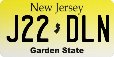 NJ license plate J22DLN