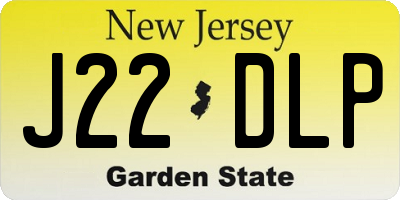 NJ license plate J22DLP