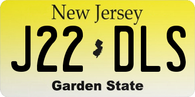 NJ license plate J22DLS