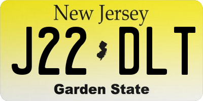 NJ license plate J22DLT