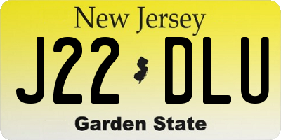 NJ license plate J22DLU