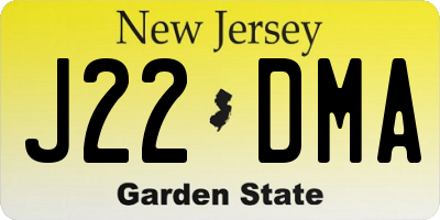 NJ license plate J22DMA