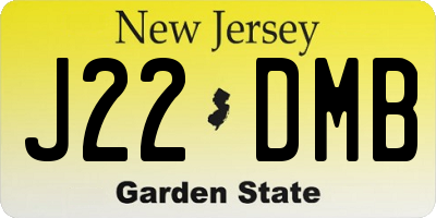 NJ license plate J22DMB