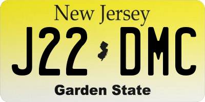 NJ license plate J22DMC