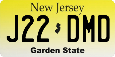 NJ license plate J22DMD