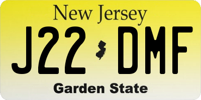 NJ license plate J22DMF
