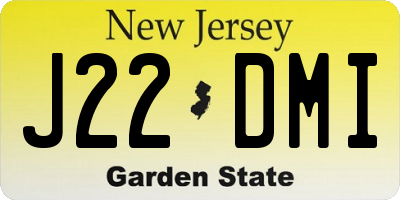NJ license plate J22DMI