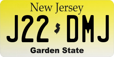 NJ license plate J22DMJ
