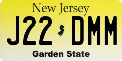 NJ license plate J22DMM