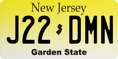 NJ license plate J22DMN