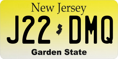 NJ license plate J22DMQ
