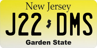 NJ license plate J22DMS