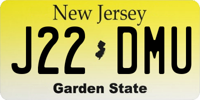 NJ license plate J22DMU