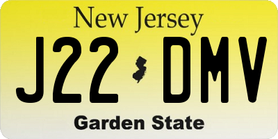 NJ license plate J22DMV