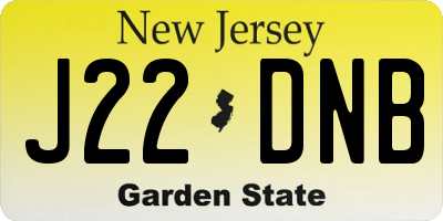 NJ license plate J22DNB
