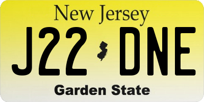 NJ license plate J22DNE