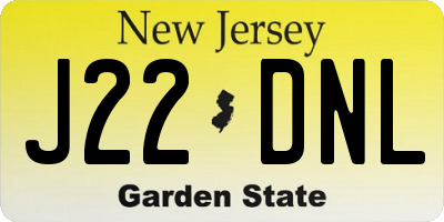 NJ license plate J22DNL