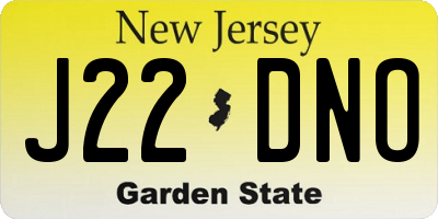 NJ license plate J22DNO