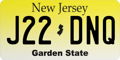 NJ license plate J22DNQ