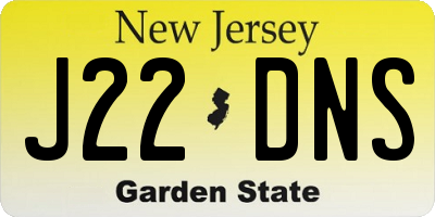 NJ license plate J22DNS