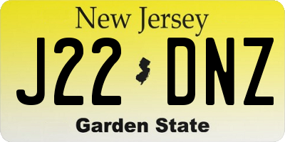 NJ license plate J22DNZ
