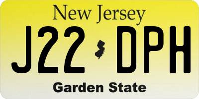 NJ license plate J22DPH