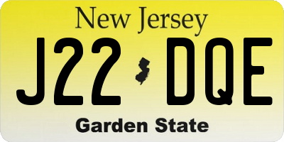 NJ license plate J22DQE