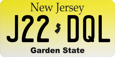 NJ license plate J22DQL