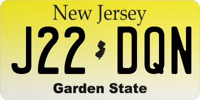 NJ license plate J22DQN