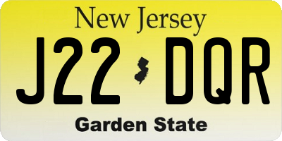 NJ license plate J22DQR