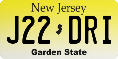 NJ license plate J22DRI