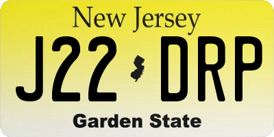 NJ license plate J22DRP