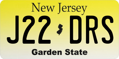 NJ license plate J22DRS
