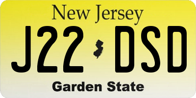 NJ license plate J22DSD
