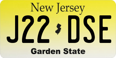 NJ license plate J22DSE