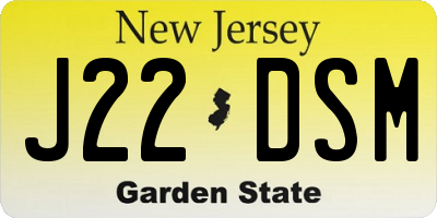 NJ license plate J22DSM