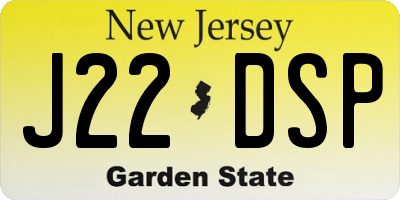 NJ license plate J22DSP